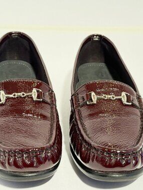 SAS Tripad Burgundy Patent Horsebit Loafers 9.5W